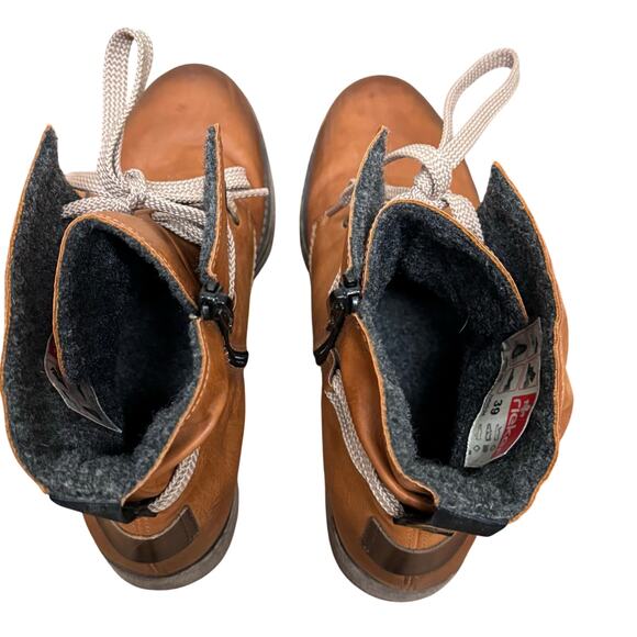 Rieker Women’s Brown Leather Combat Ankle Boots EU 39 US 8.5 - Picture 7 of 9